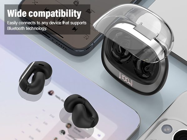 Wireless Earbuds Clip On Ear Headphones Open Ear earphones Headset Workout