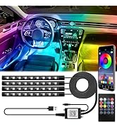 BFXM Car Interior Lights, 5V LED Strip Lights with USB Adapter, Ambient Lighting Car Accessories,...