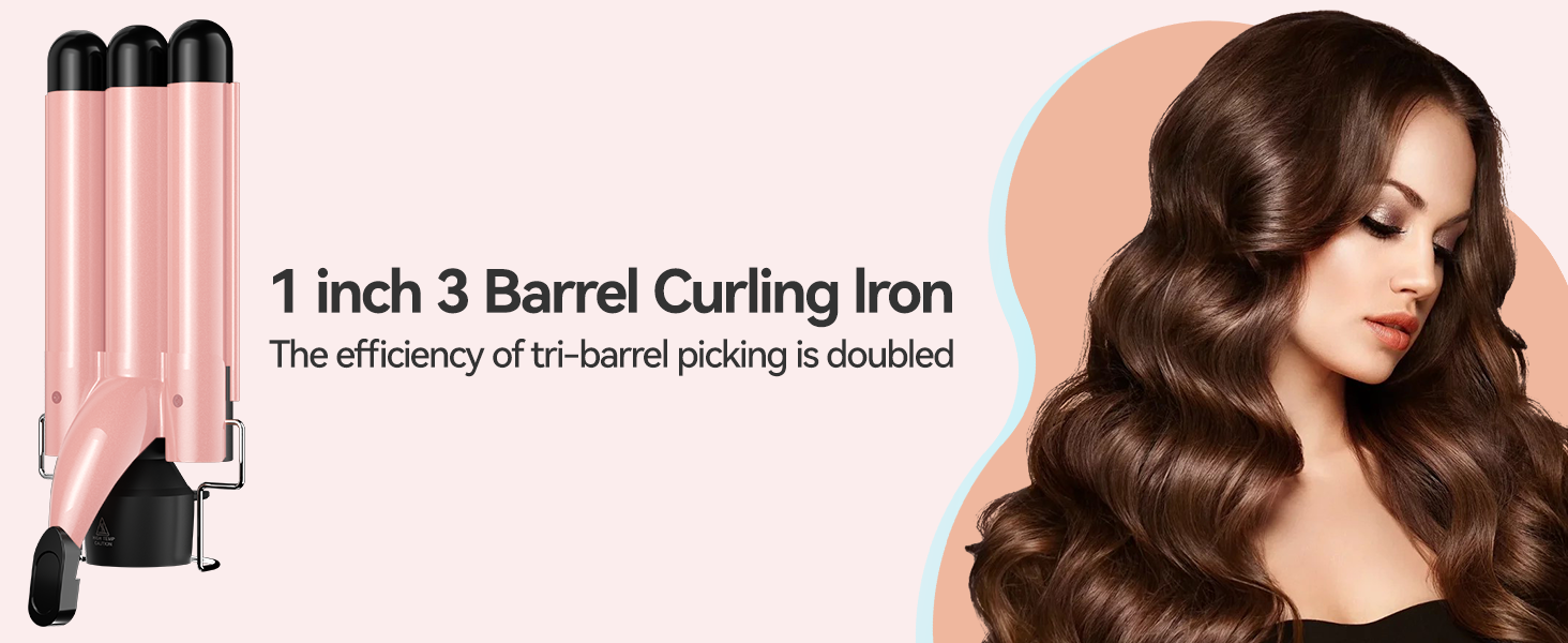 1 INCH 3 Barrel Curling lron