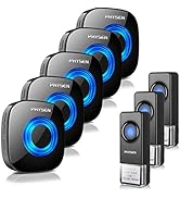 Wireless Doorbell PHYSEN Door bell Chimes with Mute Mode, 58 Ringtones&amp;5 Volume Levels, Operating...
