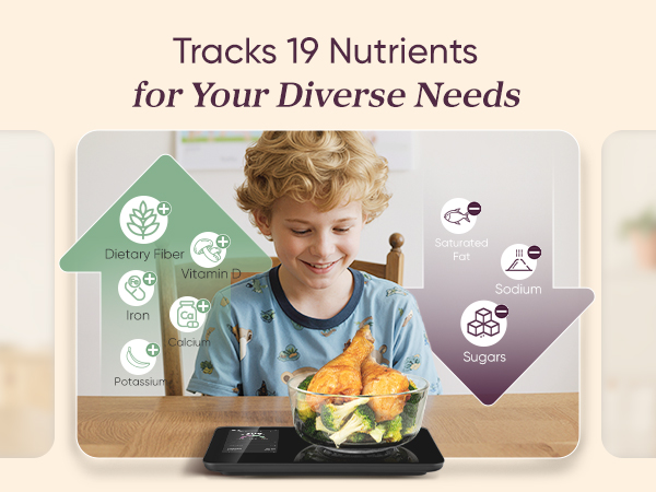 tracks 19 nutrients for your diverse needs