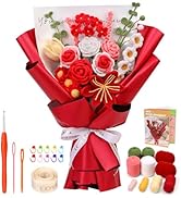 Iuuidu Crochet Kit for Beginners, Flower Bouquet Crochet Kit Rose, Crochet Starter Kit for Beginn...