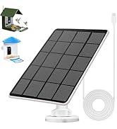 Solar Panel for Bird Feeder, Continuously 3W Power Supply for Your Bird Feeder Camera, Type-C Plu...