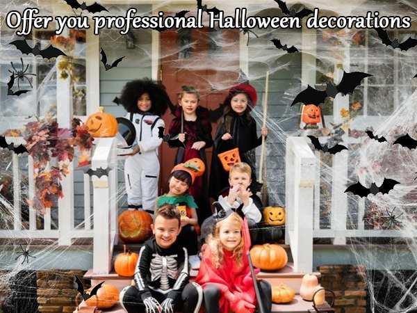 Halloween Spider Webs Fake Bats Fake Spiders