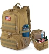 Tactical Double Deck Cooler Backpack for Men,Large Lunch Backpack with 2 Compartment,Soft Cooler Bag