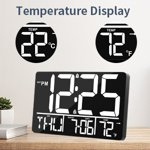 wall clock with temperature