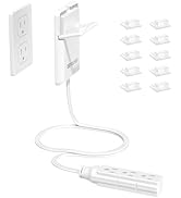 6FT Ultra Flat Plug Extension Cord with 3 Outlets, Ultra-Thin Outlet Cover Power Bar, Universal S...