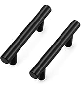 Ravinte 10 Pack T Bar 2-1/2 Inch Hole Center Kitchen Cabinet Pulls, Modern Matte Black Stainless ...