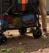 Double Decker Wagon Heavy Duty Collapsible, 600LBS 400L Capacity Foldable Utility Cart