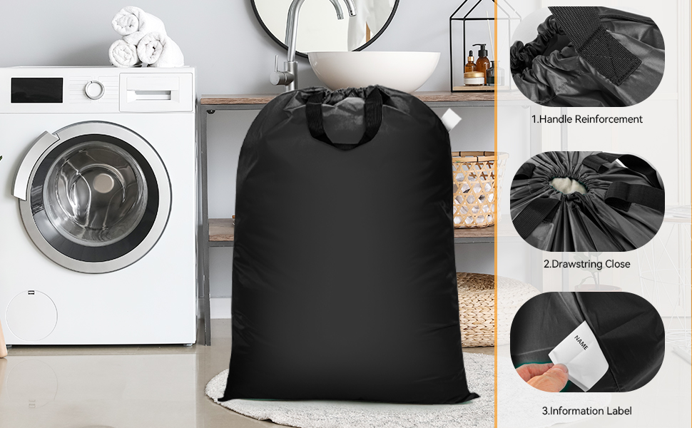 1.Handle Reinforcement 2.Drawstring Close 3.Information Label