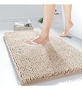 Yimobra Chenille Bathroom Rug, 24x17, Extra Soft Absorbent Bath Rugs, Non-Slip, Bath Mats for Bat...