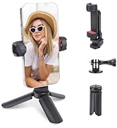 Mechrig Mini Tripod with 360° Phone Holder &amp; Dual Cold Shoe, Small Phone Tripod Stand for iPhone/...