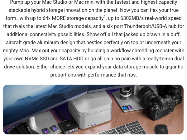 Mac External Storage mini Studio stackable SSD Hard Drive TB5 Thunderbolt 3 4 5 USB-C 