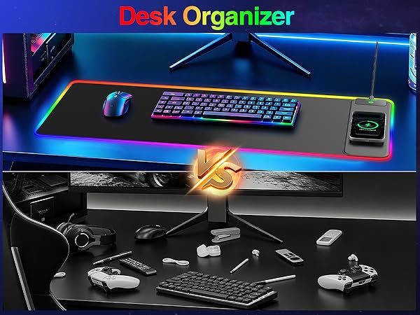 rgb gaming mouse pad with wireless charging
