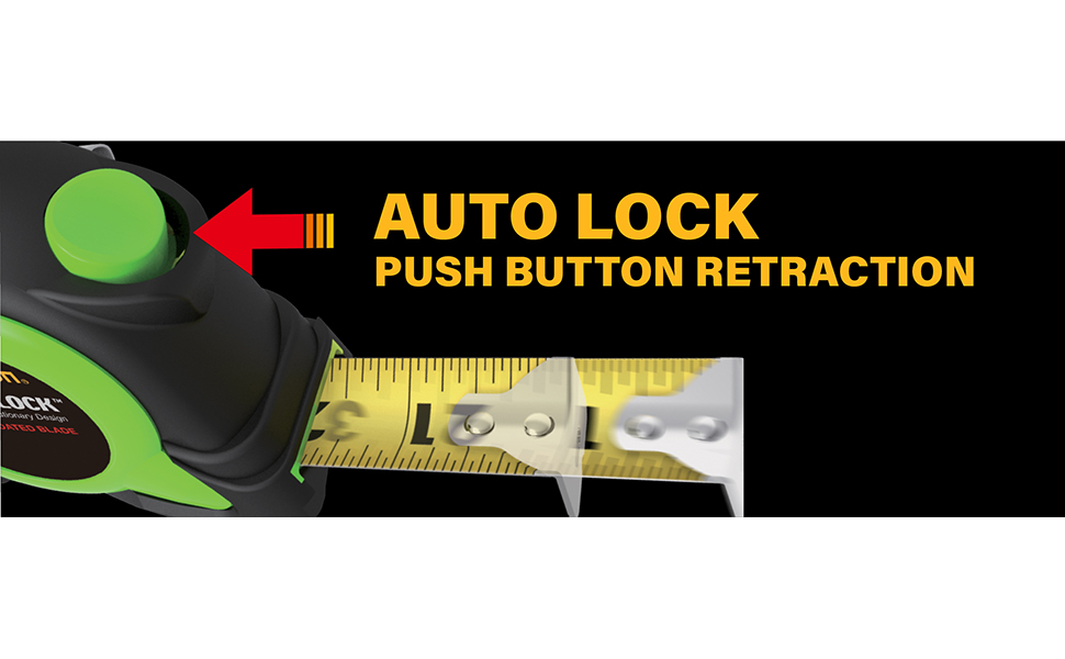 Auto lock, push button retraction