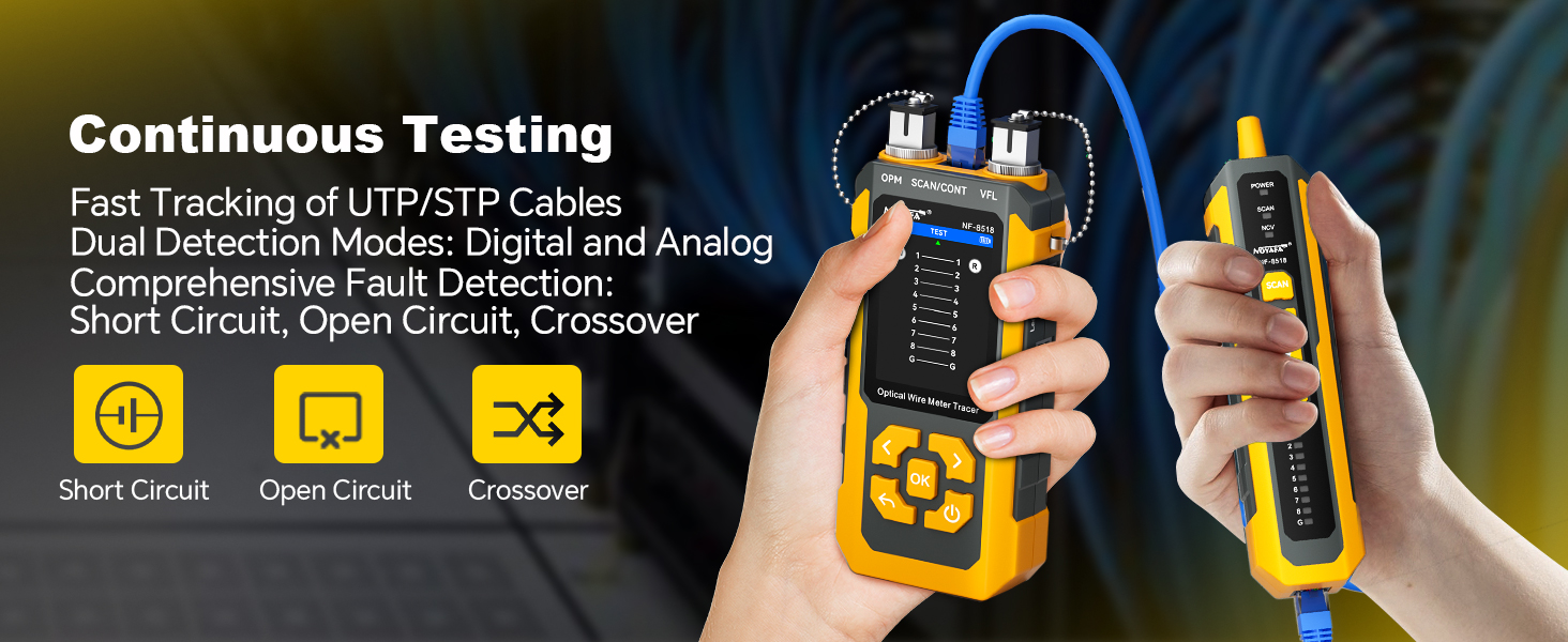 NF-8518 Network Cable Tester with Optical Power Meter, Ethernet Cable Tester