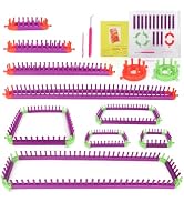 Katech Adjustable Knitting Looms Set -Customized Sizes for Your Project-Afghan Loom-Blanket Loom-...