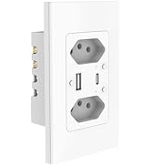 BSEED WiFi Wall Smart Socket with USB Type-C Port Smart Plug Work with Google Assistant, Alexa, R...