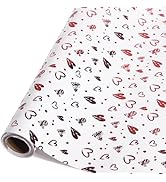 Ribbli Valentine’s Day Wrapping Paper Red Heart Foil Mini Roll Gift Wrap for Women Girls Mother's...