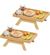 HOOBRO Couch Cup Holder Trays Set of 2-2 in 1 Couch Arm Trays, Sofa Arm Clip on Side Table with 2...