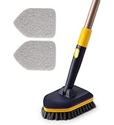 Yocada Tub Tile Scrubber Brush 2 in 1 Cleaning Brush 58.2" Adjustable Telescopic Pole Stiff Brist...
