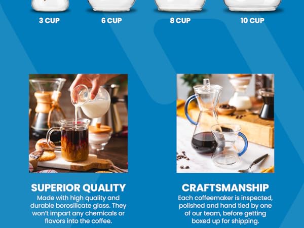 chemex coffee maker pour over brewer filters carafe glass kettle reusable classic drip coffee