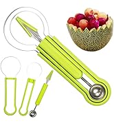 Melon Baller Scoop Set,Professional 3 In 1 Stainless Steel Fruit Carving Tools Knife Kit,Fruit Sc...