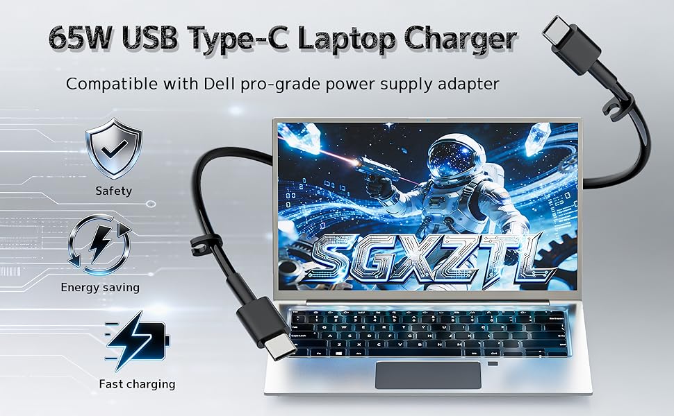 SGXZTL 65W USB-C Dell Pro-Grade Laptop Charger – Deliver Stable and Smooth Power to Your Laptop
