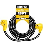 Iron Forge Cable 30 Amp RV Extension Cord 15 Ft - 10/3 STW TT-30P to TT-30R 125v Heavy Duty RV Po...
