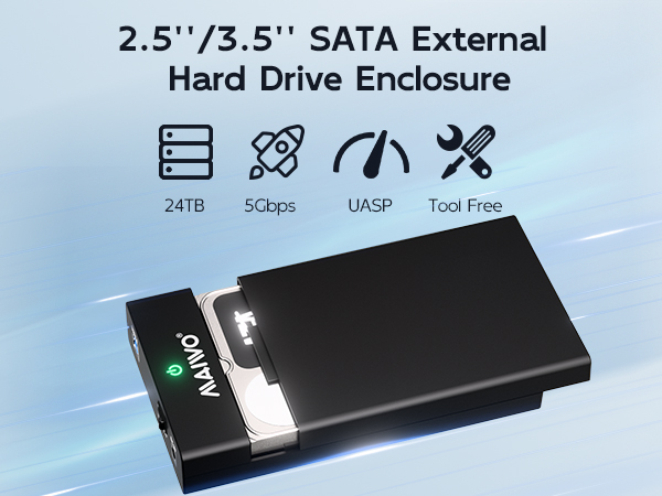 2.5 3.5 SATA External Hard Drive Enclosure USB 3.0 to SATA Hard Drive Adapter HDD SSD housing case