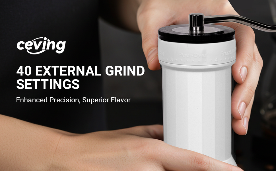 coffee grinder portable manual travel camping ceramic burr beans powder adjustable mini mill