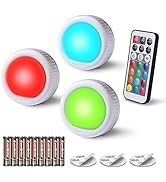 EverBrite Tap Light, Push Light, LED Puck Lights with 12 RGB Colors, Wireless Touch Light Under C...