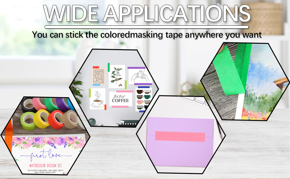 Colored Masking Tape Kids Art Supplies Colored Tape DIY Craft Tape Colored Tape Rolls