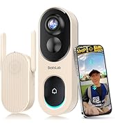Doorbell Camera Wireless, 5MP Video Doorbell with Homebase, 180°Panoramic View, No Monthly Fee, 2...