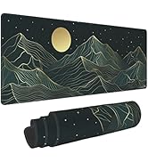 Golden Mountain Line Moon Landscape Gaming Mouse Pad XL Extended Large Mousepad with Nonslip Rubb...