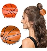 2 Pcs Basketball Hair Claw Clips Sports Hair Clips Fancy Non-Slip Hair Barrettes Vintage Hair Jaw...