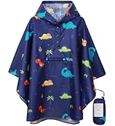 SaphiRose Lightweight Kids Rain Poncho Jacket Waterproof Outwear Rain Coat