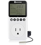KETOTEK Digital Day/Night Temperature Controller 120V, Thermostat Outlet Plug with Timer, Thermos...