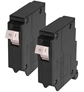 15 Amp 1-Pole Circuit Breaker, Type 3/4-Inch Plug-On Molded Case Circuit Breaker, 120/240V, Therm...