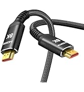 Snowkids 10K 8K HDMI Cable 2.1 Long 15FT, Ultra 48Gbps High Speed 8K60 4K120 144Hz Braided Black ...