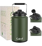 Cafezi 1 Gallon Water Bottle Insulated, 2-in-1 LID, Flip Straw and Spout, Vacuum Insulated Stainl...