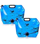 Collapsible 8L Water Storage Bag, BPA-Free Portable Folding Water Jug with Adjustable Faucet, Lea...