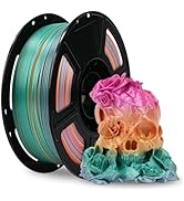 FLASHFORGE Silk PLA Filament 1.75mm Ranbow Candy, 3D Printer Filament 1kg (2.2lbs) Spool, Smooth ...