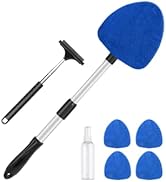 AstroAI Car Windshield Cleaner Tool, Window Cleaning Kit with 41in Car Mirror Squeegee, 4 Reusabl...