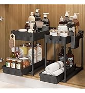 Sevenblue 2-Pack Under Sink Organizer, 2-Tier Multi-Use Kitchen Bathroom Organizers and Storage w...