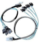LANPAN 2PCS SFF-8087 to 4×SATA Forward Breakout Cable 1.6ft/0.5m – Mini SAS 36-Pin to 4×7-Pin SAT...
