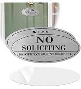 2 Pack No Soliciting Sign for House, Self-Adhesive Metal No Soliciting Signs for Front Door, Home...