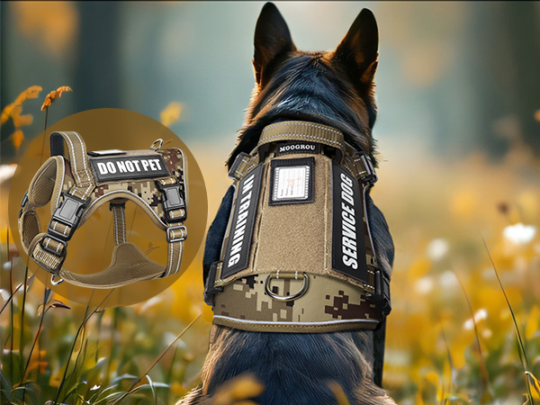 camo desert dog harness for large dogs