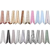 JATEBI 20 Pack Fashion Scarves for Women Multifunctional Neck Scarves Purse Scarf Handle Ribbon S...