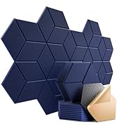 Dailycooper 12 Pack Self-adhesive Acoustic Panels 12" X 10" X 0.4" -Sound Proof Foam Panels with ...